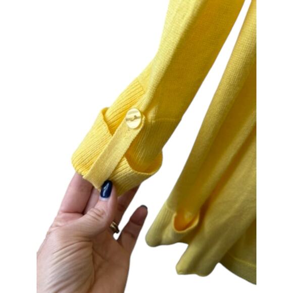 NY Collection Sunshine Yellow Lightweight Long Sleeve Cardigan w/ Attached Top M - Picture 4 of 9